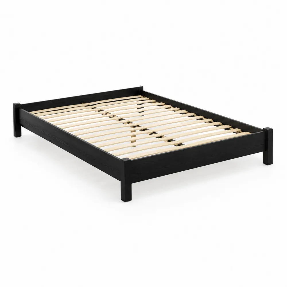 Doppelbett aus Holz mit Lattenrost 200x160 cm Schwarz