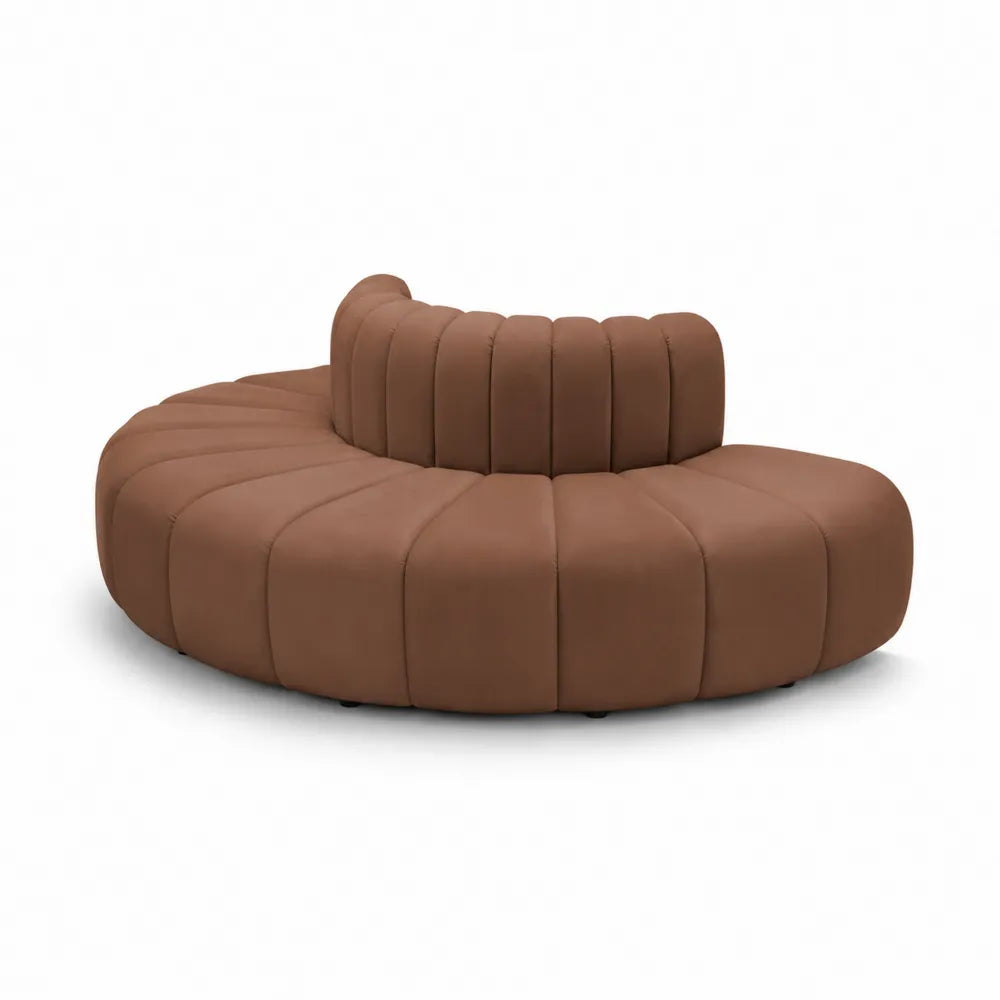 Rundsofa aus Polyester Braun 300x150x85 cm