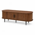 TV-Möbel Holz Braun Oval 160x40x50cm