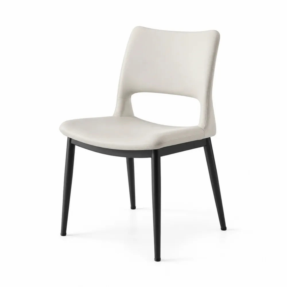 Esszimmerstuhl Metallbeine Kunstleder Beige