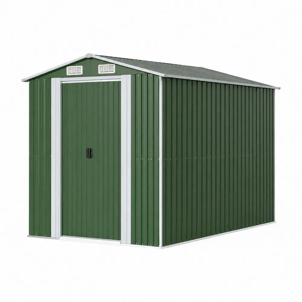 Metall Gartenhaus Grün Stahl 184x119x191 cm