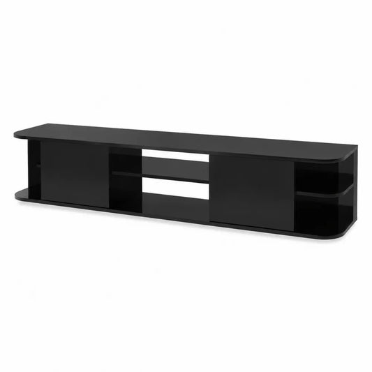 TV-Möbel Schwarz aus MDF mit Hochglanzlackierung